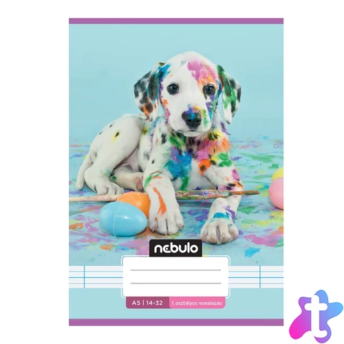 Füzet, A5, 1. osztályos vonalas, 14-32, Cuki minták, 16 db/csomag Nebulo