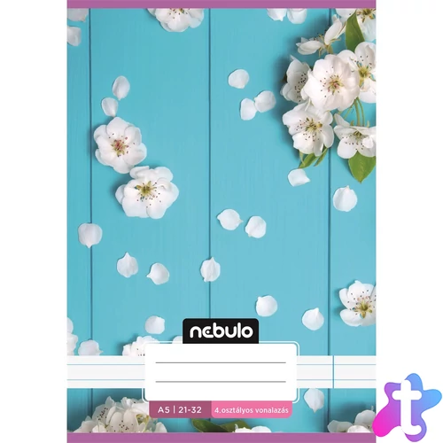 Füzet, A5, 4. osztályos vonalas, 21-32, Cuki minták, I., 16 db/csomag Nebulo