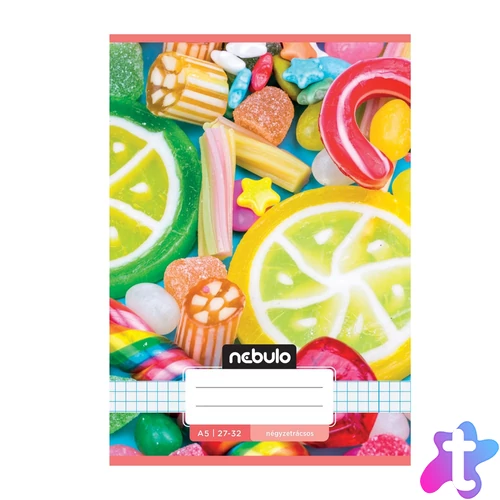 Füzet, A5, kockás, 27-32, Cuki minták, 16 db/csomag Nebulo
