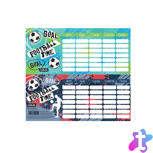Órarend egylapos Foci, 25 db/csomag, Nebulo