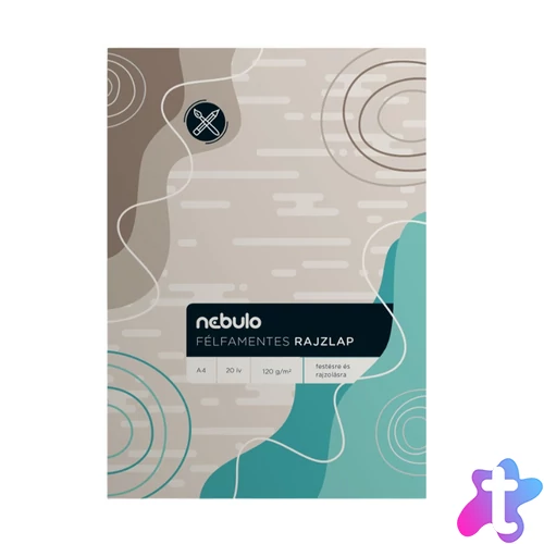 Rajzlap félfamentes A4, papírszalagos 10 ív/csomag, Nebulo
