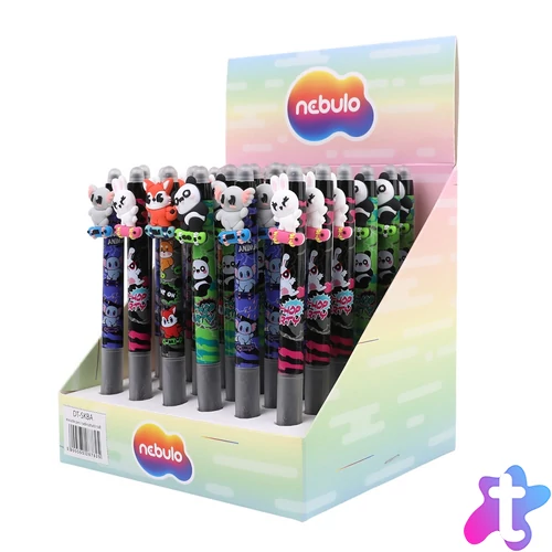 Zseléstoll radírozható, nyomógombos, deszkás állatok, 36 db/display Nebulo