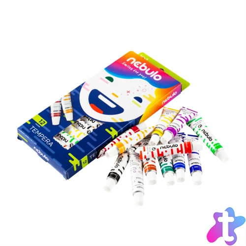Tempera készlet, 12 ml, Nebulo 12 klf. szín