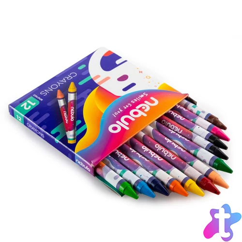 Zsírkréta készlet, Nebulo, 12 klf. szín