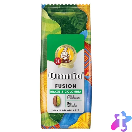 Kávé szemes, 900g, Douwe Egberts Omnia Fusion Brazil & Colombia