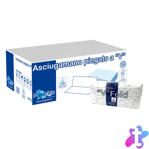 Kéztörlő 2 rétegű V hajtogatású 100 % cellulóz 210 lap/csomag 15 csomag/karton Paperdi_AV81621 fehér