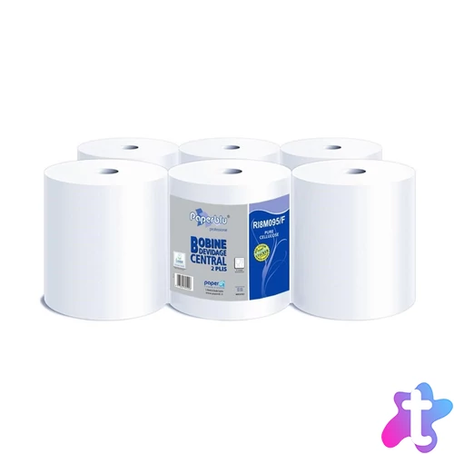 Kéztörlő 2 rétegű tekercses átmérő: 18 cm 100% cellulóz 442 lap/95 m/tekercs 6 tekercs/csomag Paperdi_RI8M095/F fehér