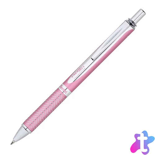 Rollertoll 0,35mm, fém rózsaszín test, Pentel Energel BL407P-A, írásszín kék