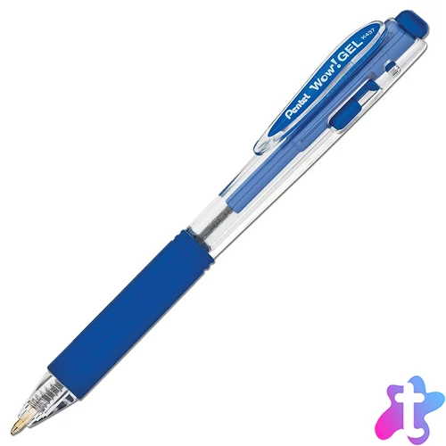 Rollertoll zselés 0.35mm, háromszög fogózóna K437-C Pentel Wow, írásszín kék