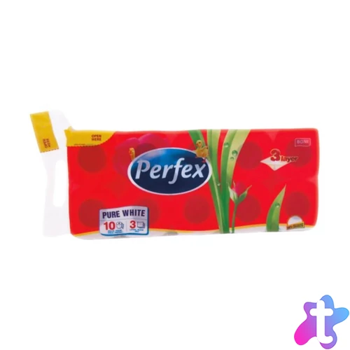 Toalettpapír 3 rétegű 100% cellulóz 84 lap/tekercs 8+2 tekercs/csomag Boni Perfex