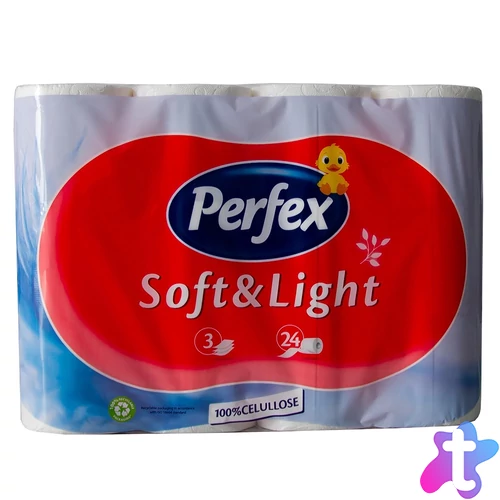 Toalettpapír 3 rétegű  kistekercses 100% cellulóz 88 lap/tekercs 24 tekercs/csomag Boni Perfex hófehér