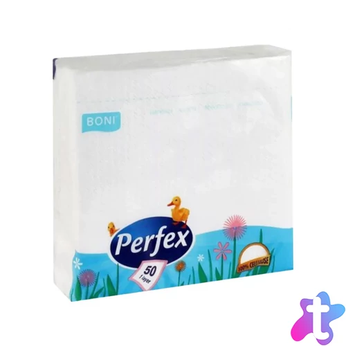 Szalvéta 1 rétegű 33 x 33 cm 100 lap/csomag Perfex fehér