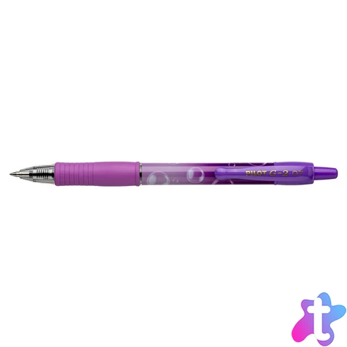Zseléstoll 0,7mm, nyomógombos Pilot G-2 Bubble lila test, írásszín kék