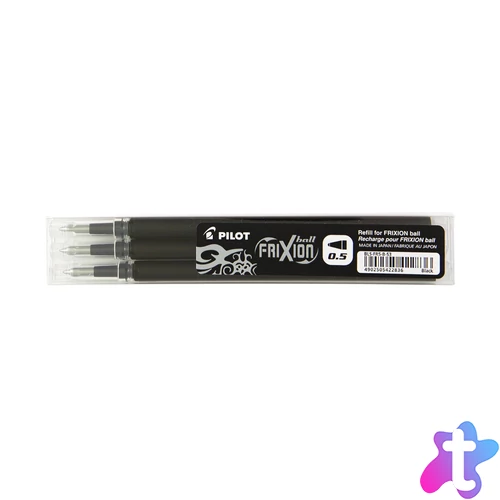 Rollertoll betét golyóméret 0,5mm, 3 db/csom Pilot Frixion Ball, írásszín fekete