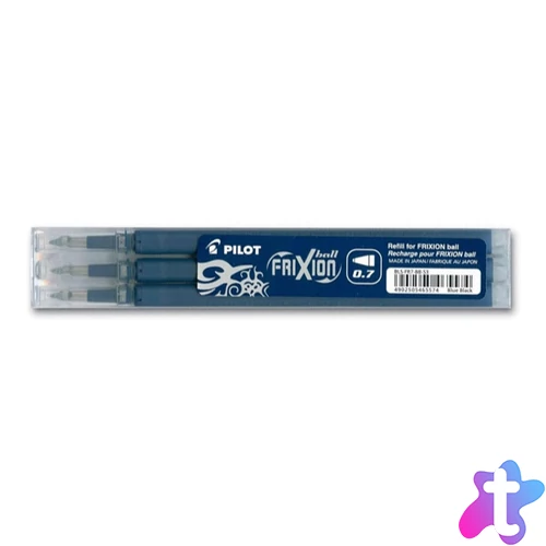 Rollertoll betét golyóméret 0,7mm, 3 db/csom Pilot Frixion Ball/Clicker, írásszín tintakék