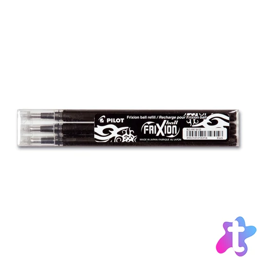 Rollertoll betét golyóméret 0,7mm, 3 db/csom Pilot Frixion Ball/Clicker, írásszín fekete