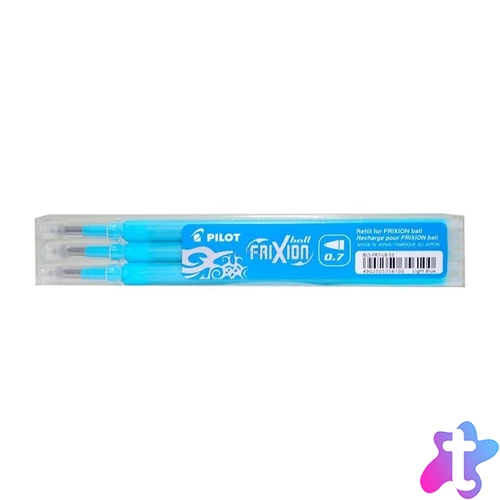 Rollertoll betét golyóméret 0,7mm, 3 db/csom Pilot Frixion Ball/Clicker, írásszín világoskék