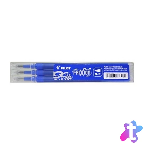 Rollertoll betét golyóméret 0,7mm, 3 db/csom Pilot Frixion Ball/Clicker, írásszín kék