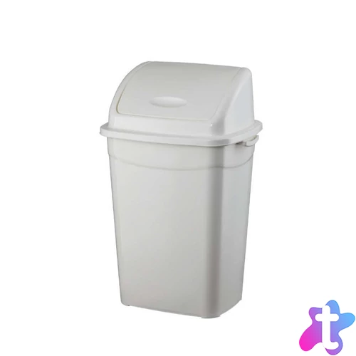 Szemeteskuka billenő fedéllel műanyag 4 literes fehér UP114