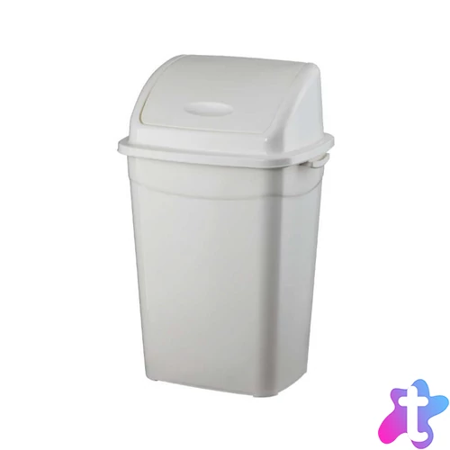 Szemeteskuka billenő fedéllel műanyag 9 literes fehér UP116