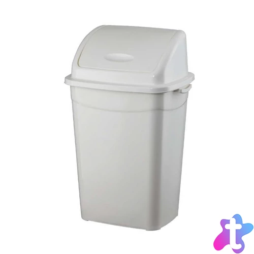 Szemeteskuka billenő fedéllel műanyag 16 literes fehér UP118-001