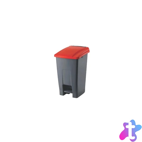 Szemeteskuka pedálos műanyag 50 literes antracit/piros UP227-213