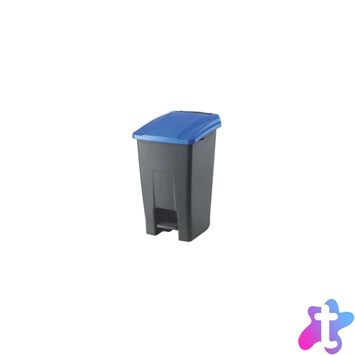 Szemeteskuka pedálos műanyag 50 literes antracit/kék UP227-215