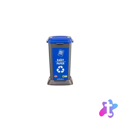 Szemeteskuka műanyag szelektív 50 literes antracit/kék UP900-215