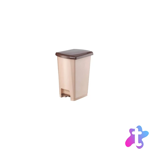 Szemeteskuka pedálos műanyag 40 literes barna UP402-210