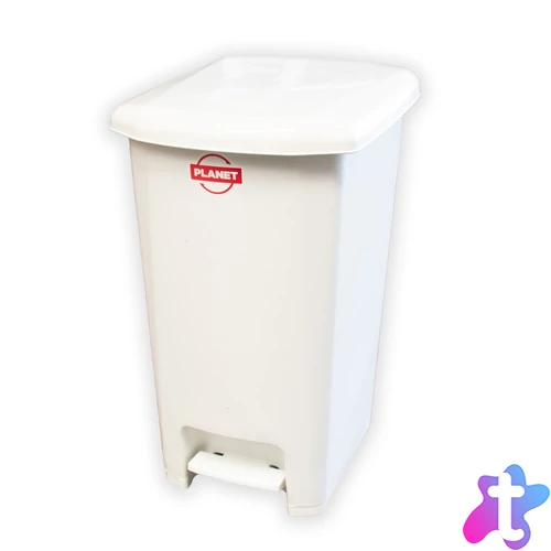 Szemetes kuka pedálos műanyag 25 literes SLIM fehér UP401-001