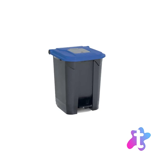 Szemetes kuka pedálos műanyag 50 literes antracit/kék UP226-215