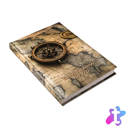 Tanári határidőnapló A5, műbőr 150mmx210mm, fehér lapokkal térkép 2026/2027 Realsystem