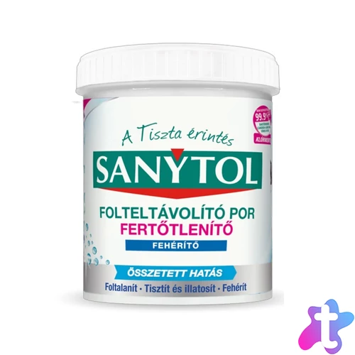 Fertőtlenítő mosószeradalék por fehér ruhához 450 g Sanytol
