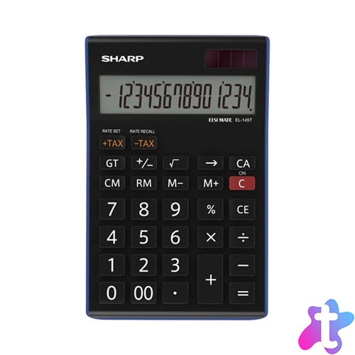 Számológép asztali 14 digit Sharp EL-145T-BL kék