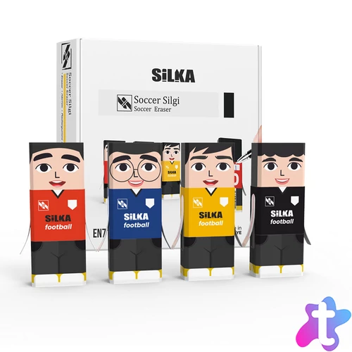 Radír, focisták, 20 db/display Silka