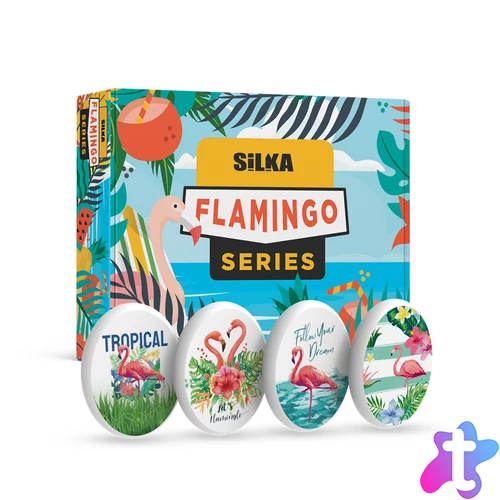 Radír, flamingó, 36 db/display, Silka