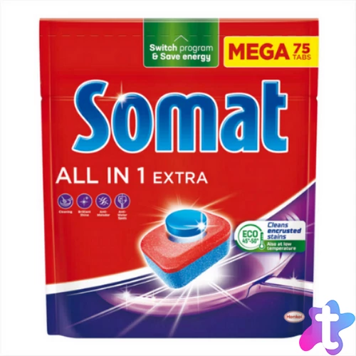 Mosogatógép tabletta 75 db/doboz All in One Somat Regular
