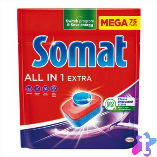 Mosogatógép tabletta 75 db/doboz All in One Somat Regular