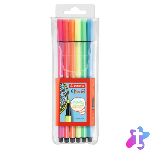 Rostirón, filctoll készlet, 1mm, M Stabilo PEN metallic 6806/8-32 6 db-os klt.