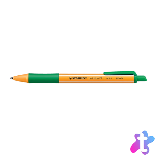 Golyóstoll nyomógombos 0,5mm, Stabilo pointball 6030/36, írásszín zöld