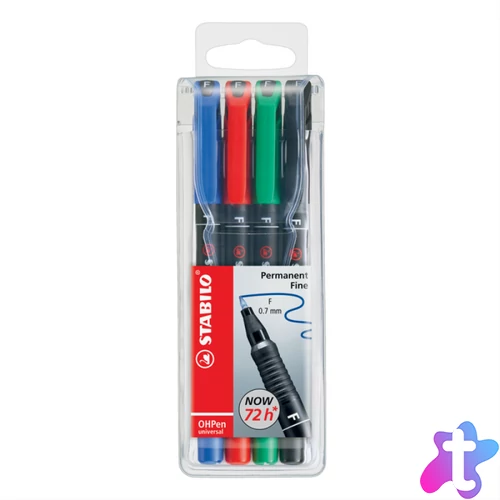 Alkoholos marker készlet 0,7mm, STABILO OHPen F, 4 klf. szín
