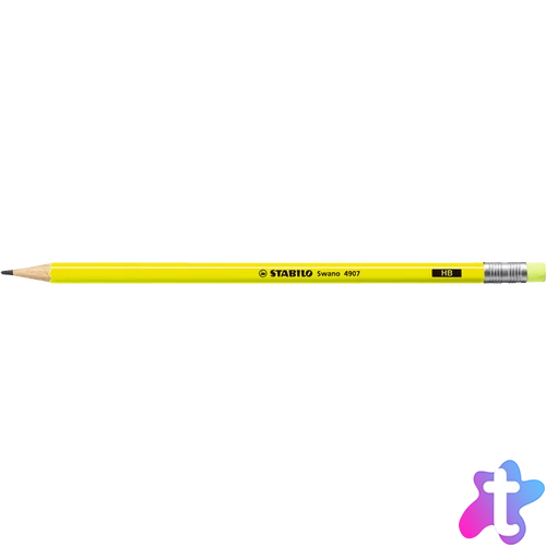 Grafitceruza HB, radíros, neon sárga test Stabilo Swano