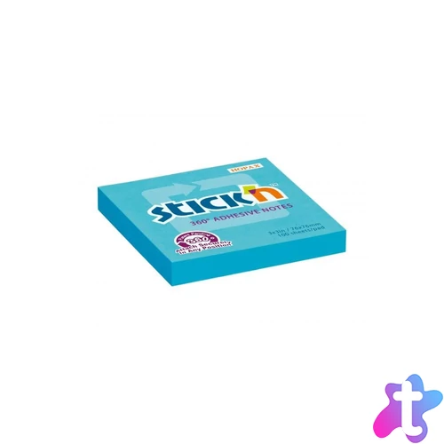 Jegyzettömb öntapadó, 360°-ban tapadó 76x76mm, 100lap, Stickn kék