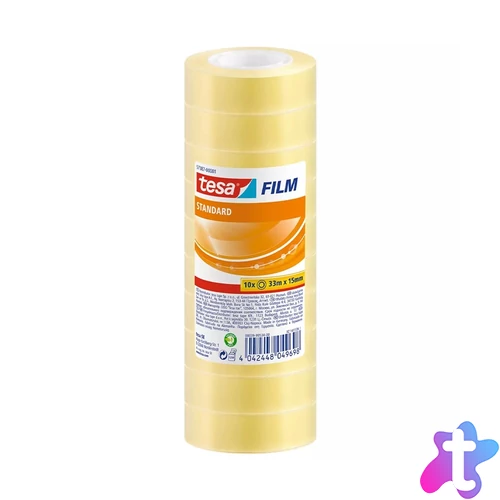 Ragasztószalag 15mmx33m irodai Tesa 10 db/csomag, átlátszó
