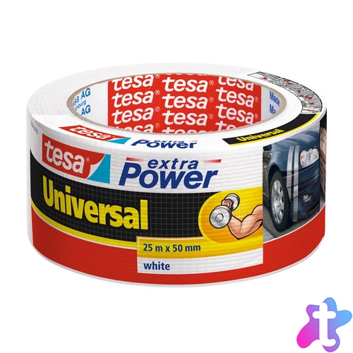 Ragasztószalag 50mmx25m Extra Power szövetszalag Tesa fehér