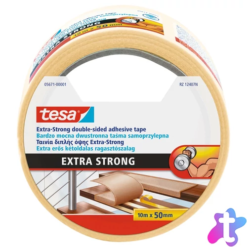 Ragasztószalag kétoldalas, 50mmx10m Extra erős Tesa