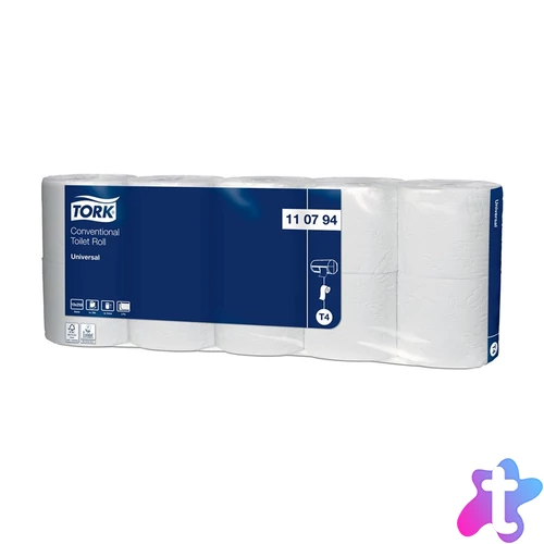 Toalettpapír 2 rétegű átmérő: 12,5 cm 250 lap/32,5 m/tekercs 10 tek/csomag Universal T4 Tork_110794 fehér