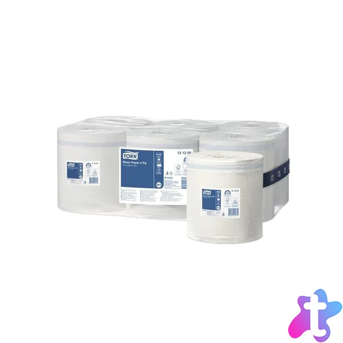 Kéztörlő 2 rétegű tekercses átmérő: 16,2 cm 121,5 m/tekercs 6 tekercs/karton M2 Universal Tork_121208 fehér