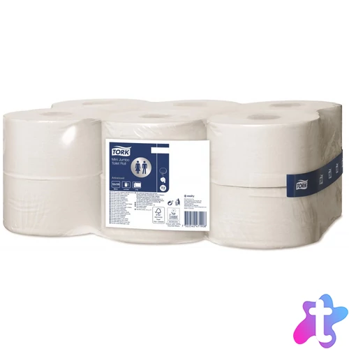 Toalettpapír 2 rétegű közületi átmérő: 18,8 cm 170 m/tekercs 12 tekercs/karton Mini Jumbo Tork_120278 fehérített