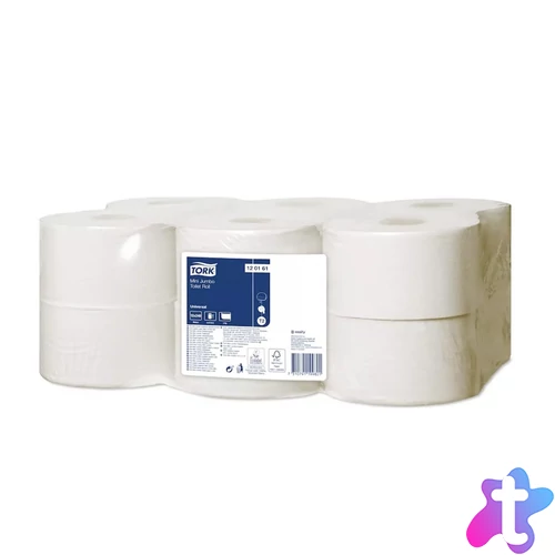 Toalettpapír 1 rétegű közületi átmérő: 18,8 cm 1200 lap/240 m/tekercs 12 tekercs/karton T2 Mini Jumbo Tork_120161 natúr